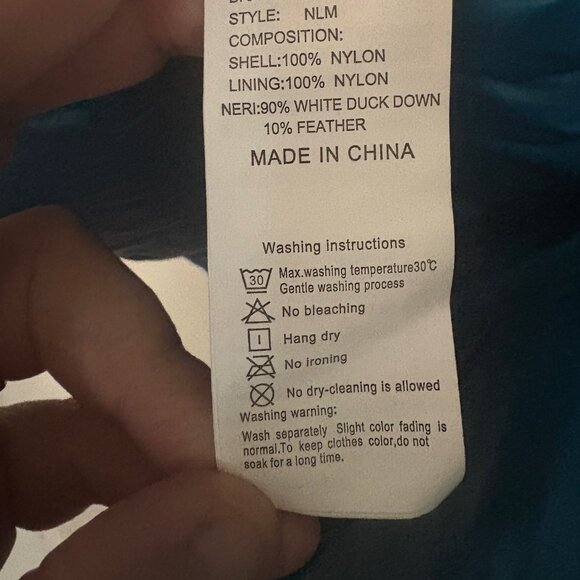 Wantdo Packable Down Puffer with Hood Turquoise | Size L | NWT - Picture 9 of 9